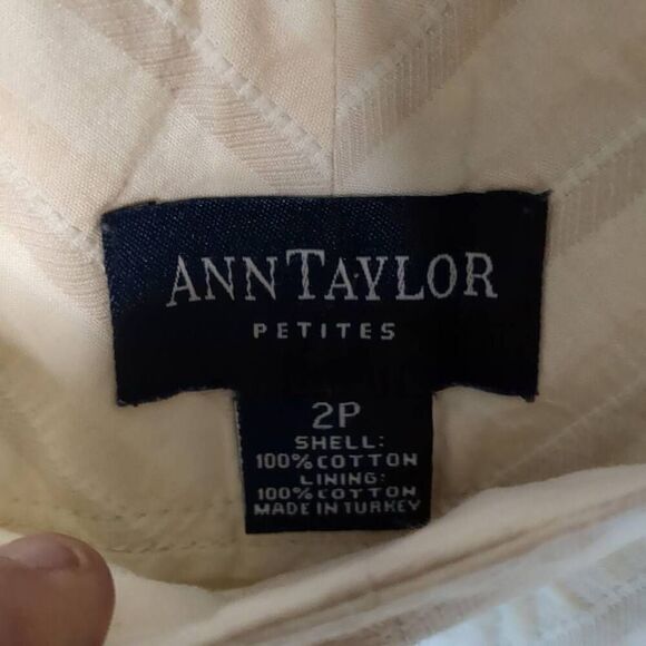 Ann Taylor Chevron Herringbone Off White A Line Mini Skirt 2P - Picture 5 of 8